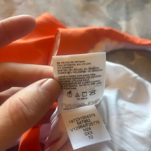 Land's End Papaya Orange Swim Skirt (8) & Tankini Top (10) Set NWT - Picture 10 of 10